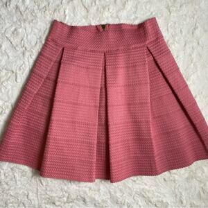 Devlin Pink Pleated Tulip Skater Skirt Size Medium Womens